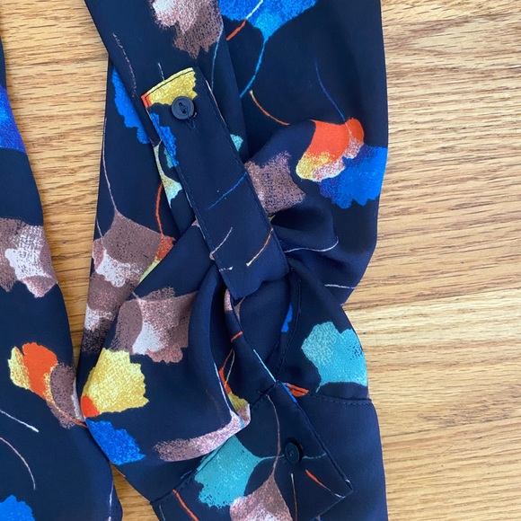 The Limited Blouse Women’s Small Floral Colorful Long Sleeve Shirt  Semi Sheer - Picture 5 of 8